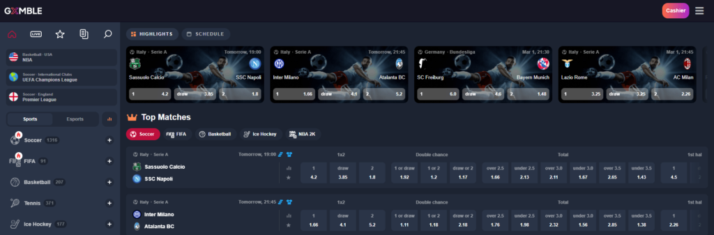 Gxmble Betting Section