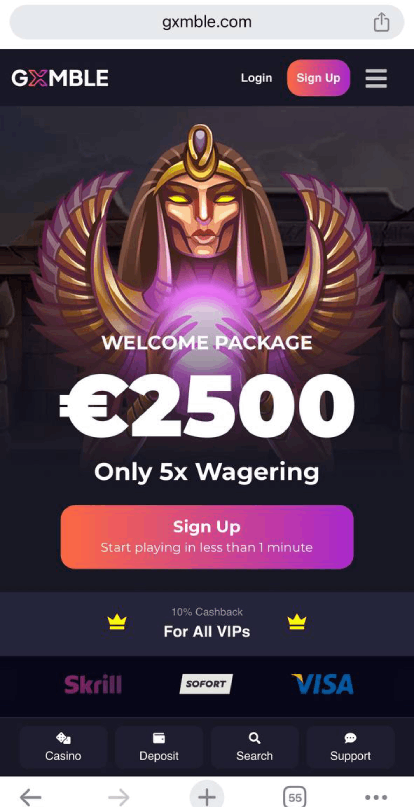 Gxmble Mobile Casino