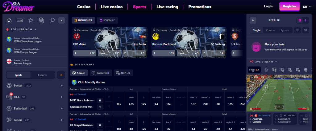 Slots Dreamer Sportsbook