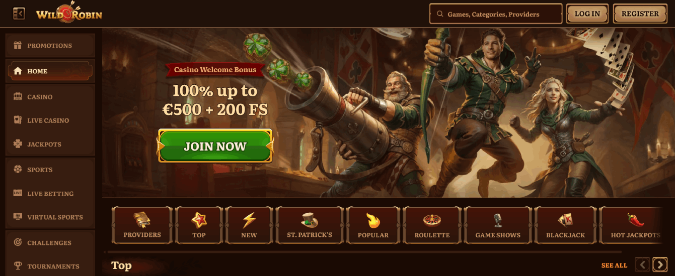 Wild Robin Casino Main