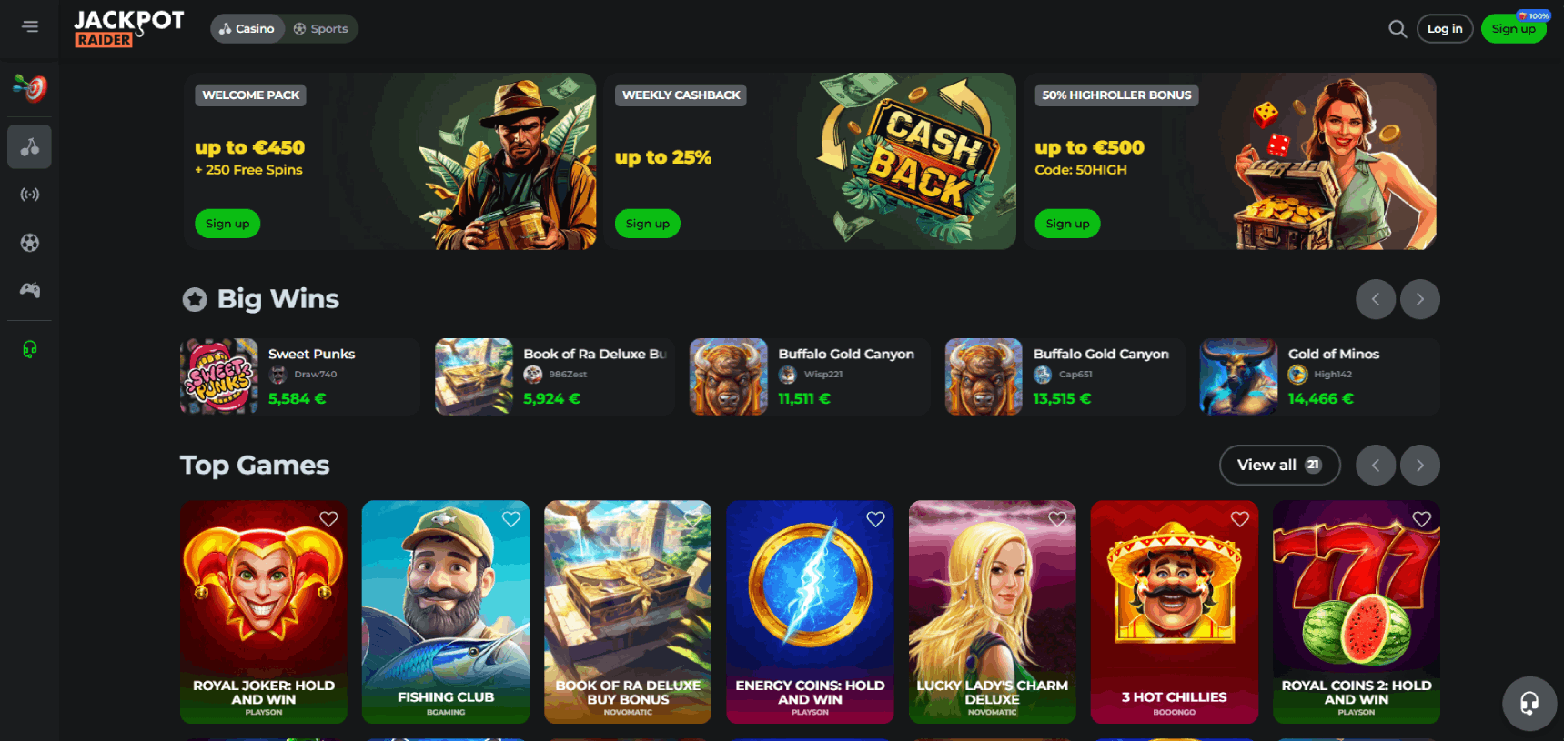 Jackpot Raider Casino Main