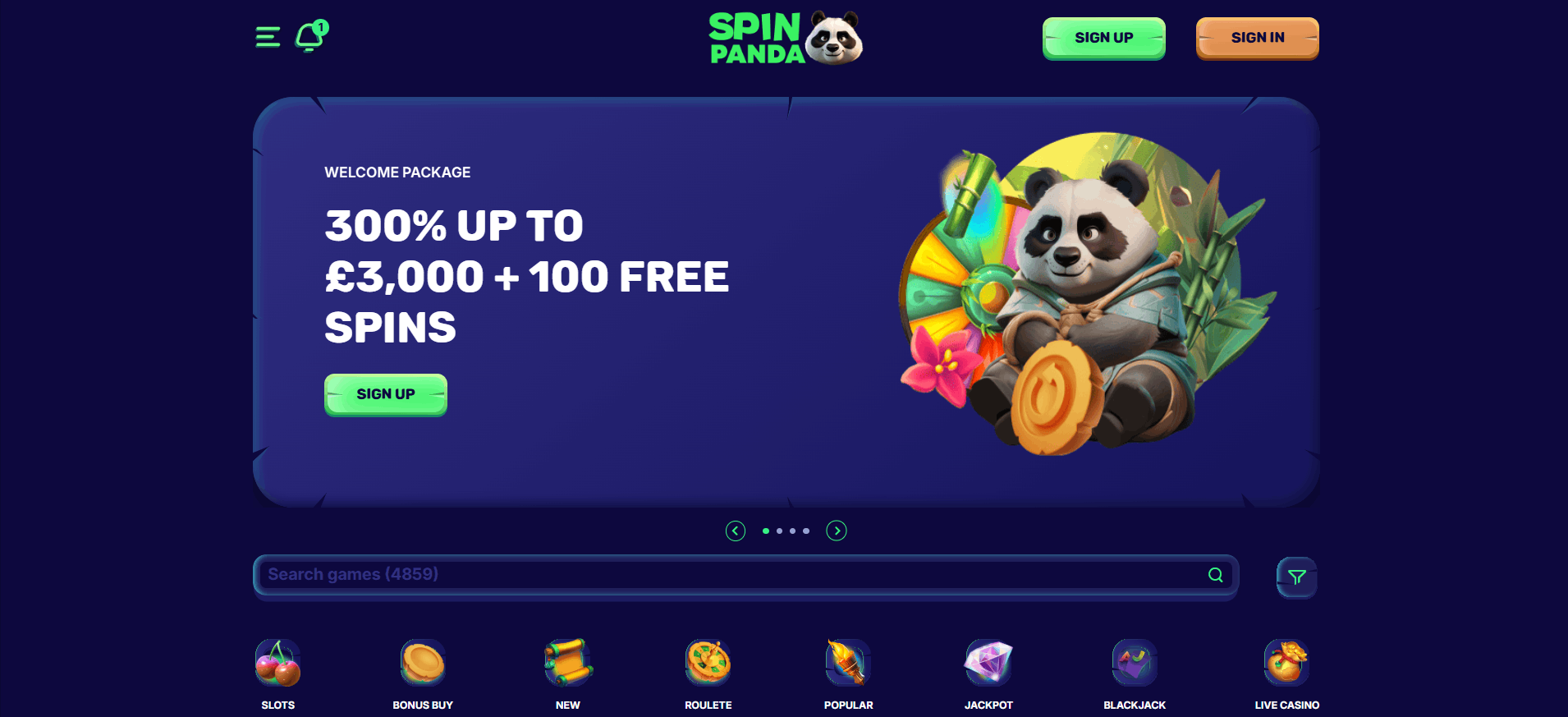 Spin Panda Casino Main