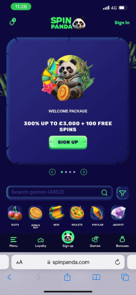 Spin Panda Mobile Casino