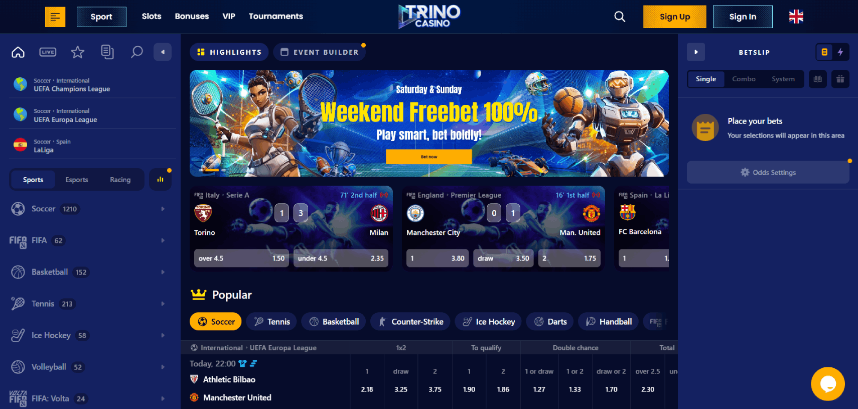 Trino Casino Sports Betting Section