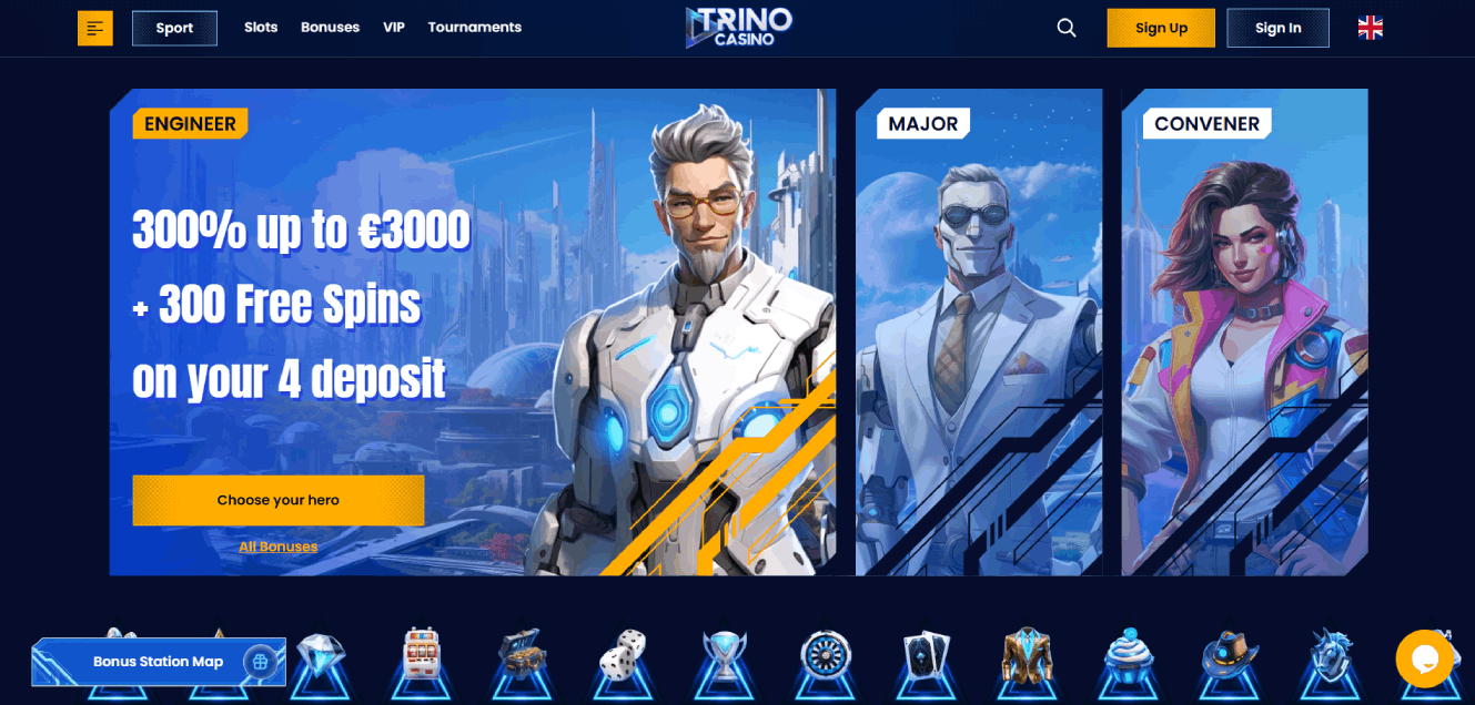 Trino Casino Main Page