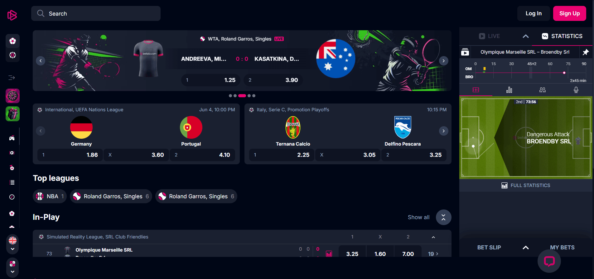 Betsio Sport Betting Section