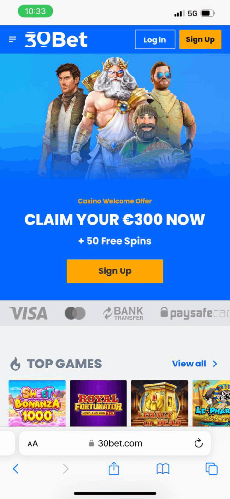 30bet Mobile Casino 