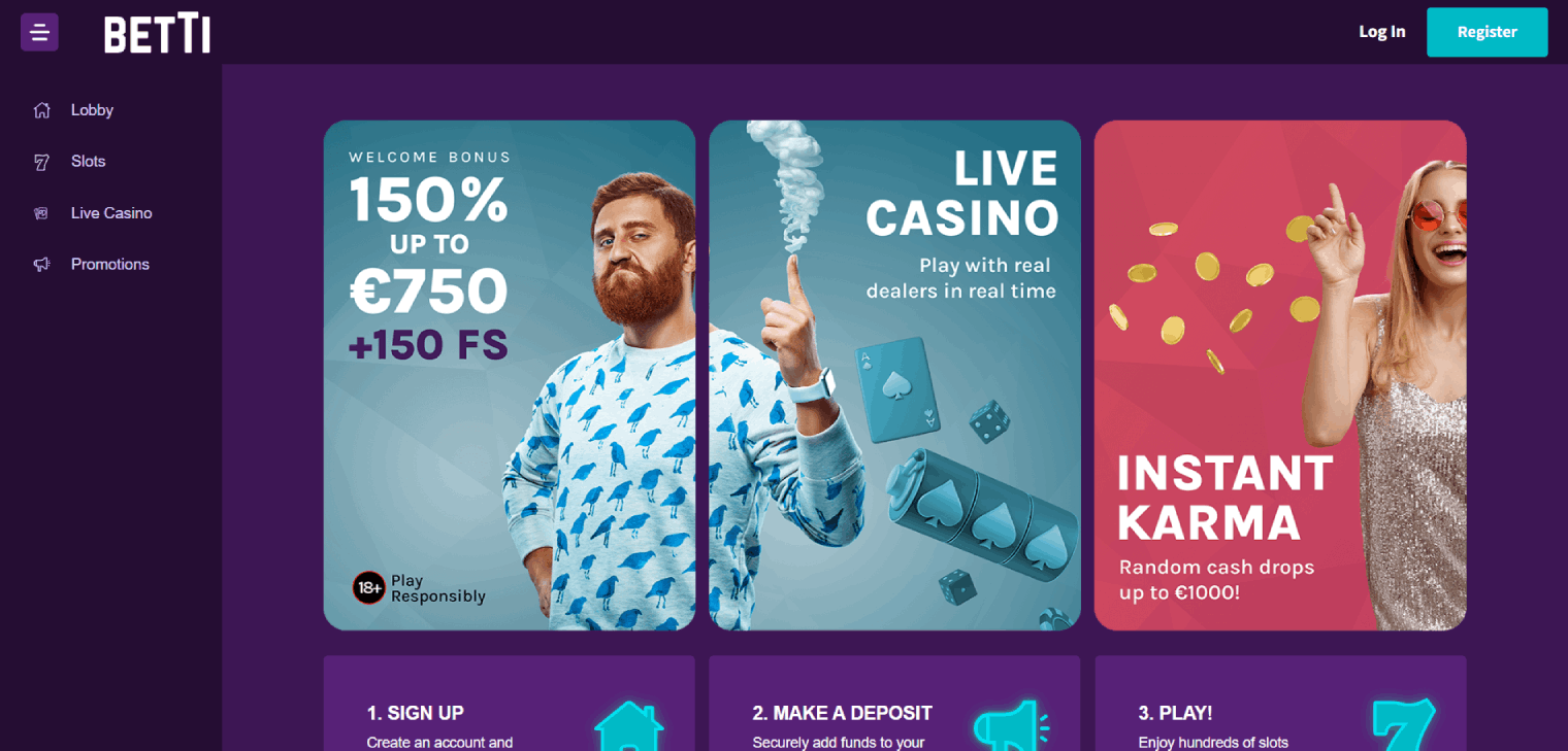 Betti Casino Main Page