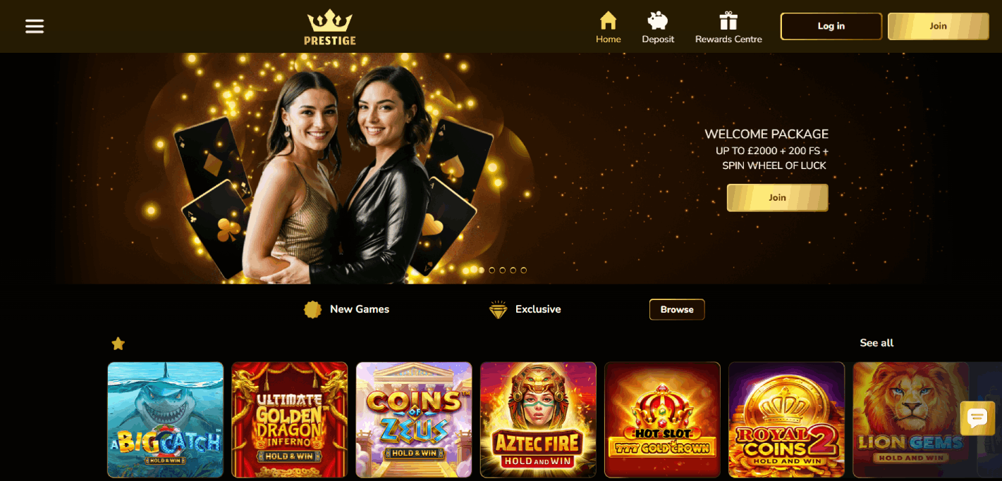 Casino Prestige Main Page