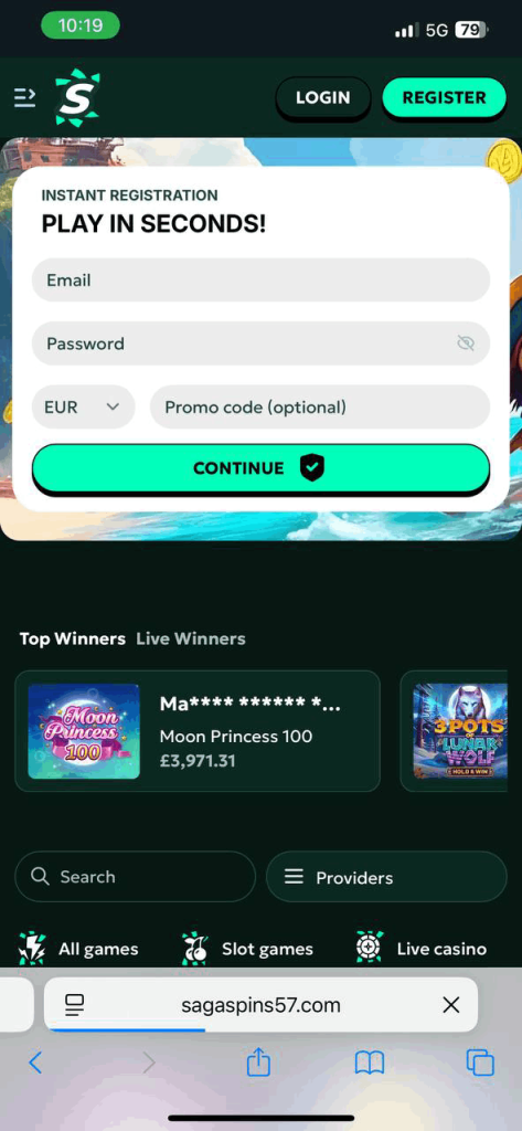 SagaSpins Mobile Casino