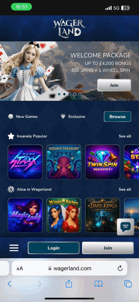 Wager Land Mobile Casino