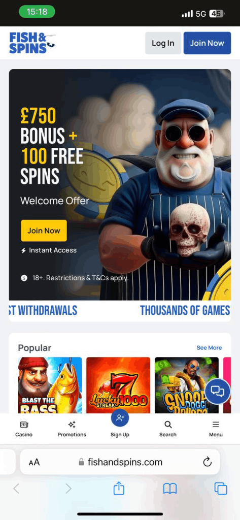 Fish and Spins Mobile Casino 