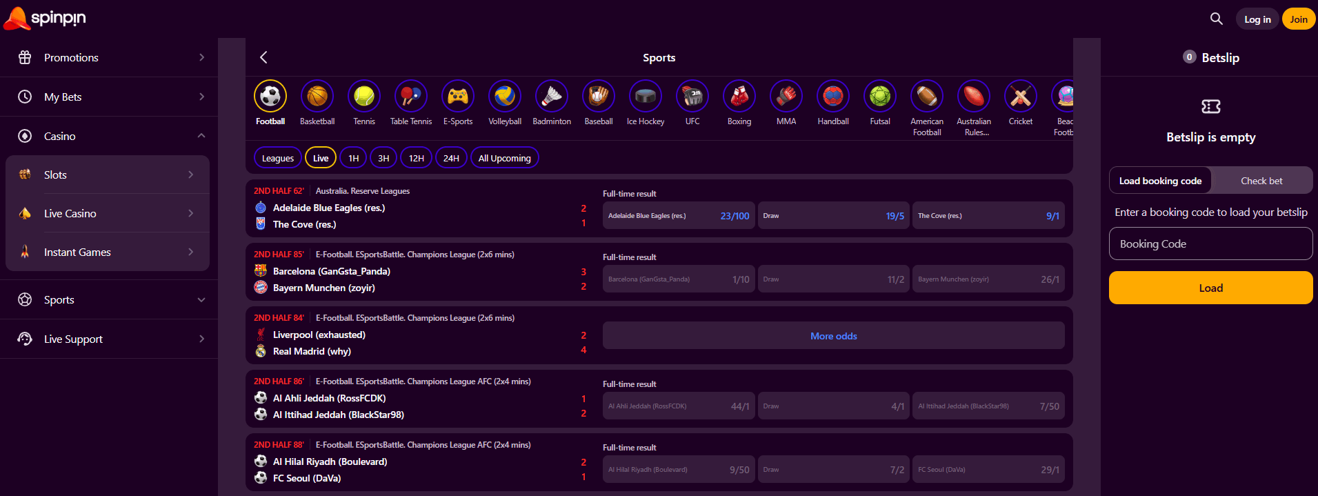 Spinpin Casino Sportsbook