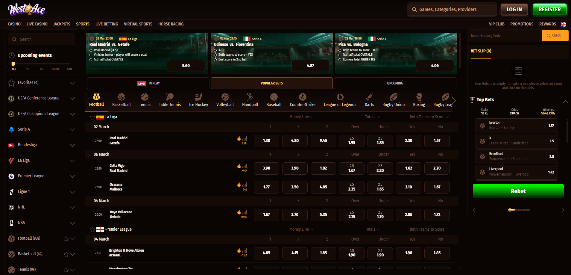 Westace Betting Section