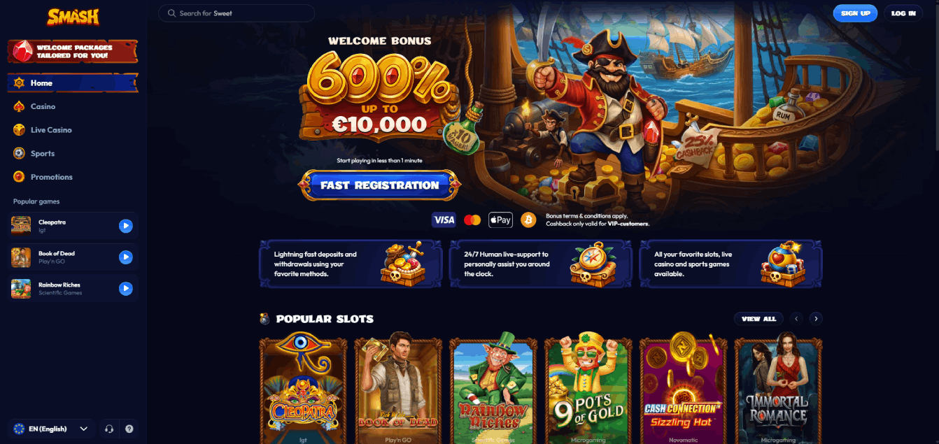 Smash Casino Main Page