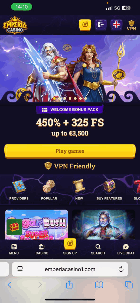 Emperia Casino Mobile Experience