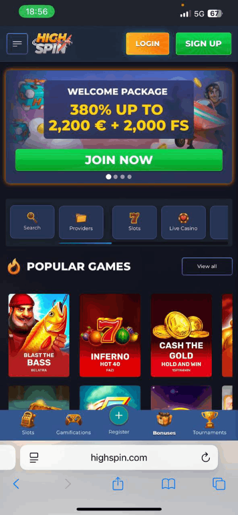 HighSpin Mobile Casino