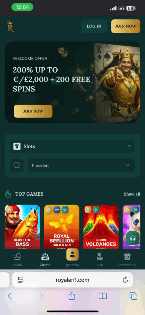 Royalen Casino Mobile Gaming Experience