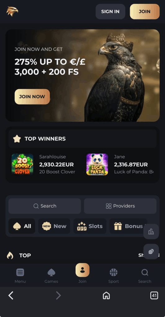 Falcon Casino Mobile